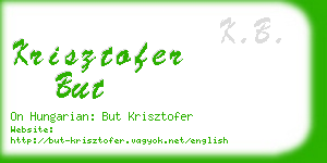 krisztofer but business card